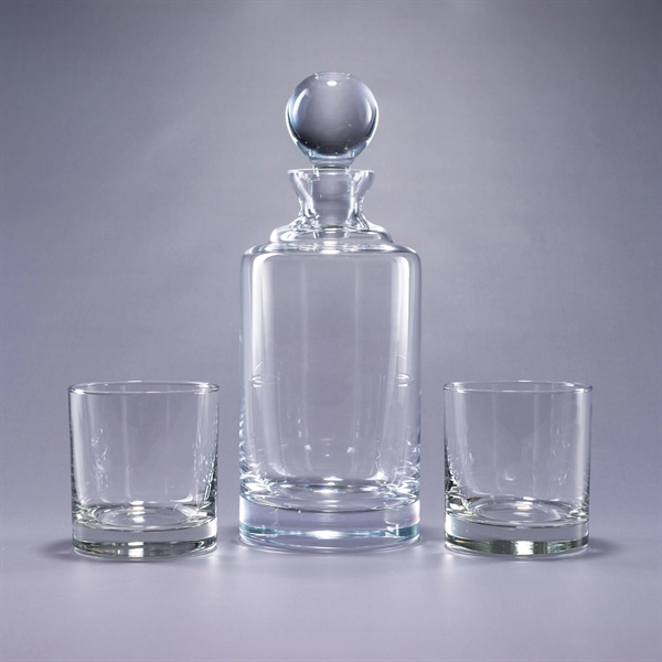 Three-piece Uptown barware set with 34 ounce decanter with round stopper... from ASI 62985 J. Charles
