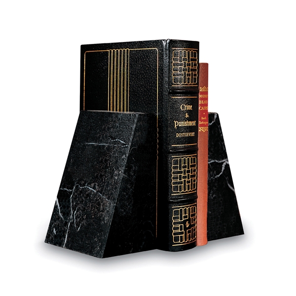 6" tall black marble bookends with deep etch and color filled... from ASI 62985 J. Charles