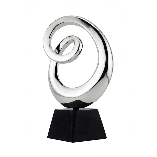 Genesis chrome art sculpture award embedded into genuine black granite.... from ASI 62985 J. Charles