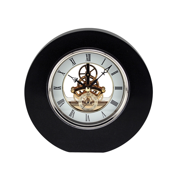 7.75" x 8" black granite award clock with brass movement and... from ASI 62985 J. Charles