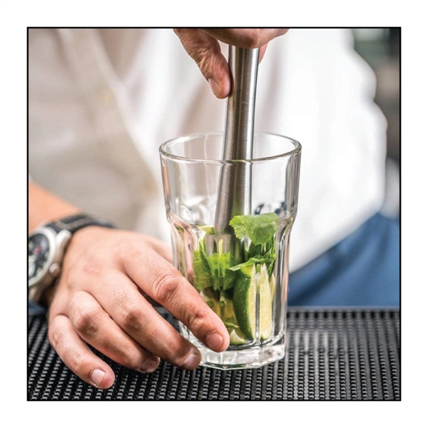 Cocktail muddler made of brushed stainless steel for mixing the herbs... from ASI 57655 STOPNGO Line