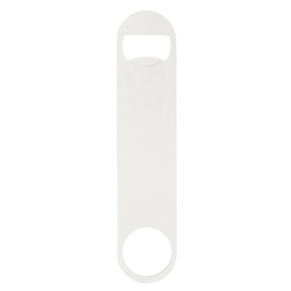 Paddle style bottle opener made of stainless steel with a powder-coated... from ASI 57655 STOPNGO Line