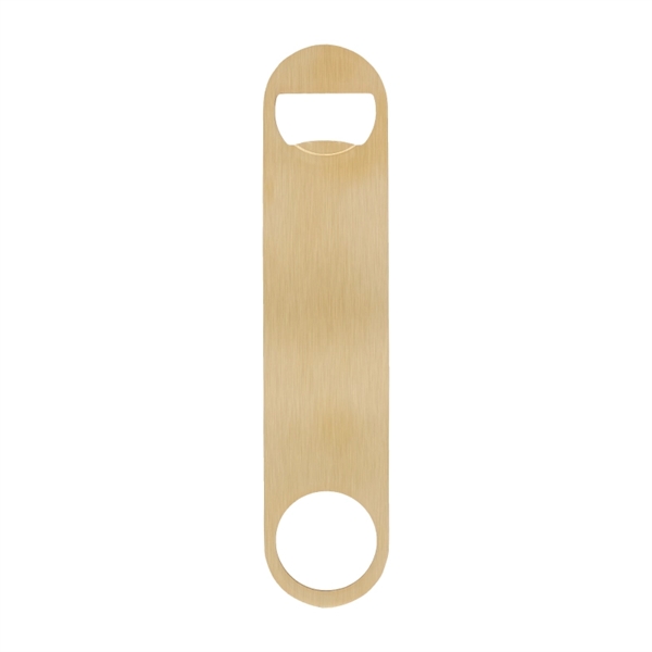 Paddle style bottle opener made of stainless steel with a brushed... from ASI 57655 STOPNGO Line