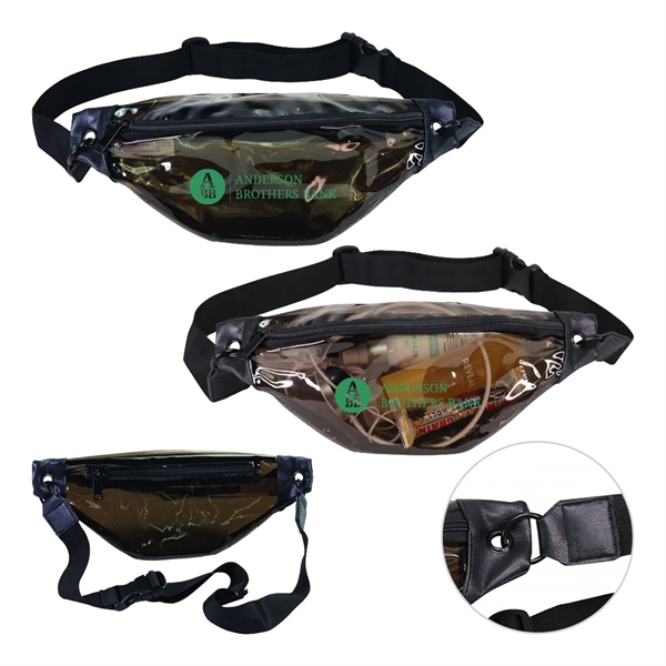 Black Vinyl Transparent Fanny Pack... from ASI 31517 Admart Products / Admart Line