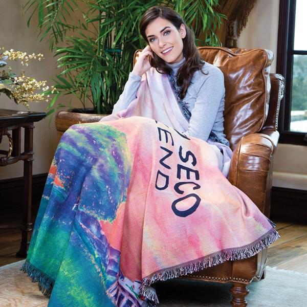 Sublimated tapestry throw made of 90% polyester and 10% cotton.... from ASI 90913 Terry Town