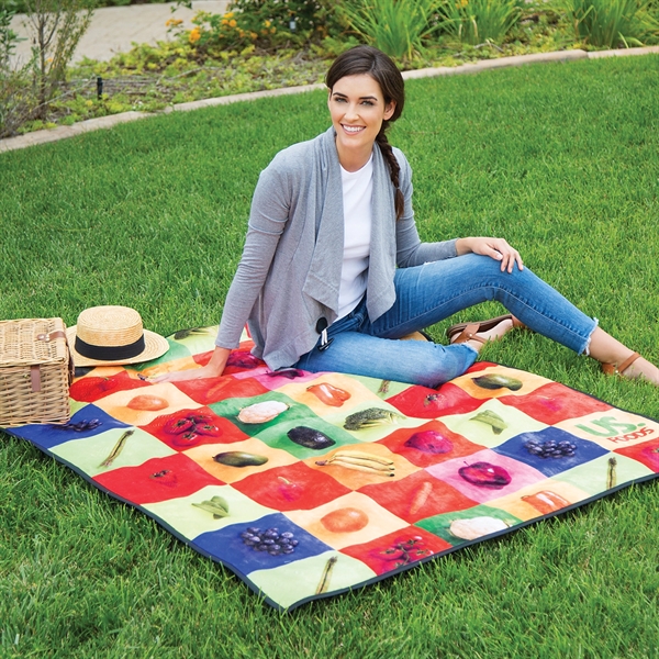 50" x 59" microfiber picnic blanket with water-repellent properties.... from ASI 90913 Terry Town