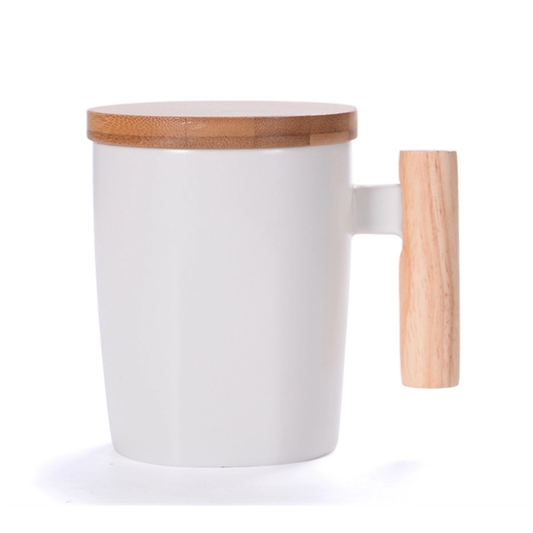 Ceramic Mug with Wood Handle and Bamboo Lid 12oz... from ASI 72657 Active Life Promo / Apres Ski Ingrain Promo