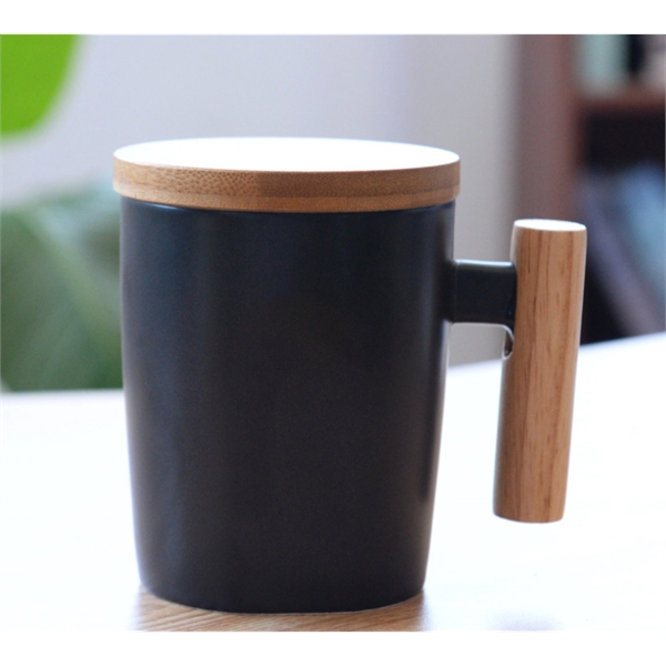 Ceramic Mug with Wood Handle and Bamboo Lid 12oz... from ASI 72657 Active Life Promo / Apres Ski Ingrain Promo