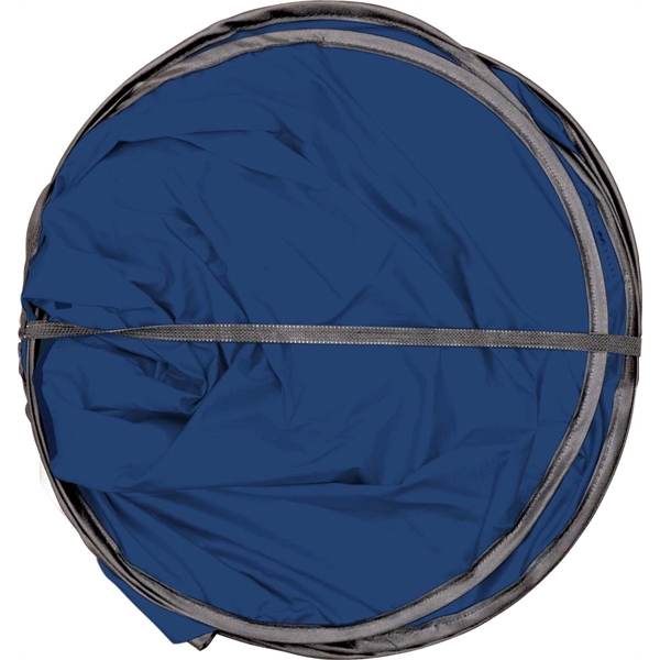 Deep blue collapsible fabric sunshade with easy fold pivot system.... from ASI 37586 Auto-Sun-shade/Intertek