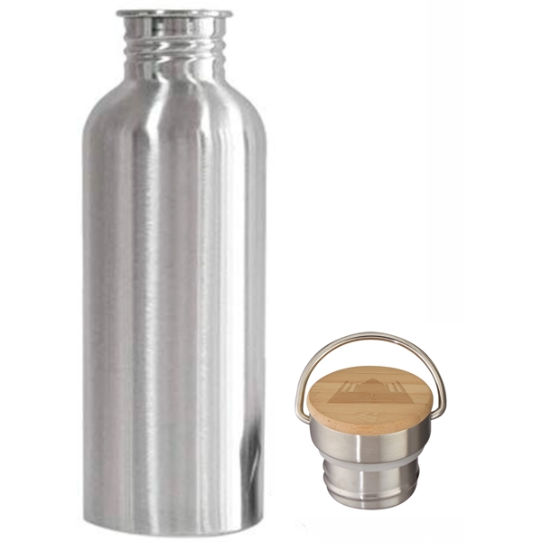 Stainless Steel Water Bottle with Bamboo Lid 750ML... from ASI 72657 Active Life Promo / Active Life Promo Ingrain Promo