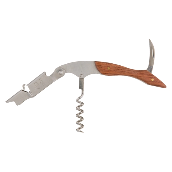 Waiter's corkscrew made of premium rosewood with a foil cutter and... from ASI 57655 STOPNGO Line