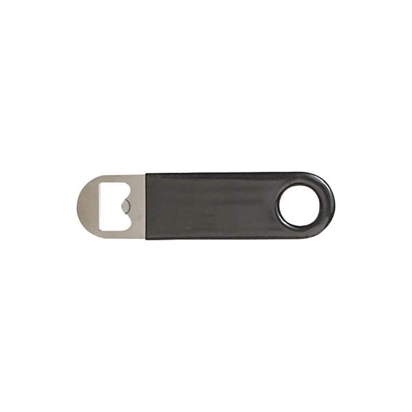 Paddle style bottle opener made of stainless steel wrapped in colored... from ASI 57655 STOPNGO Line
