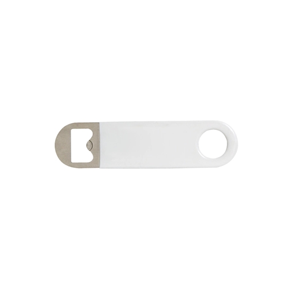 Paddle style bottle opener made of stainless steel wrapped in colored... from ASI 57655 STOPNGO Line