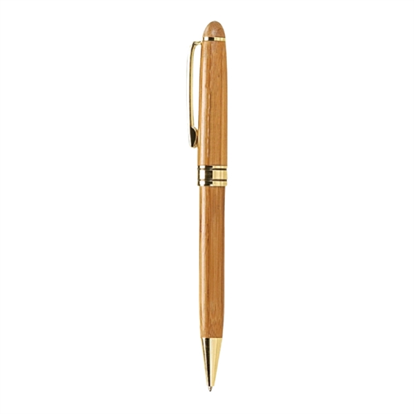 Bamboo ballpoint pen with twist action mechanism, standard black ink and... from ASI 57655 STOPNGO Line