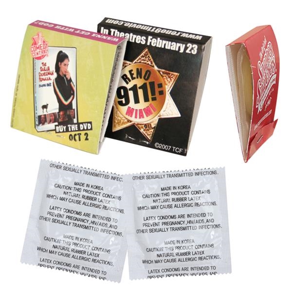 Condoms in matchbook-style packaging with a full-color process imprint.... from ASI 57655 STOPNGO Line / STOPNGO LINE™