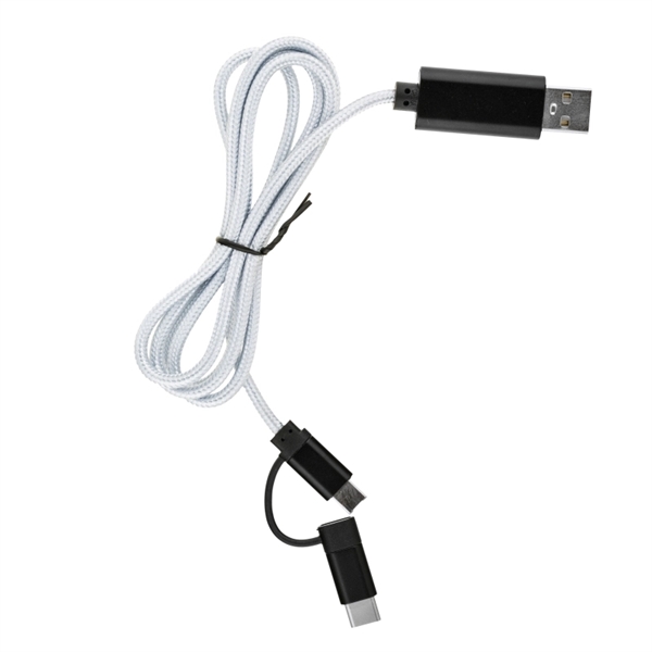 3-in-1 braided charging cable with 8-Pin, Micro USB and Type-C connectors.... from ASI 57655 STOPNGO Line