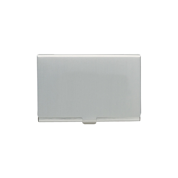 Business card holder with a satin aluminum top cover and brushed... from ASI 57655 STOPNGO Line