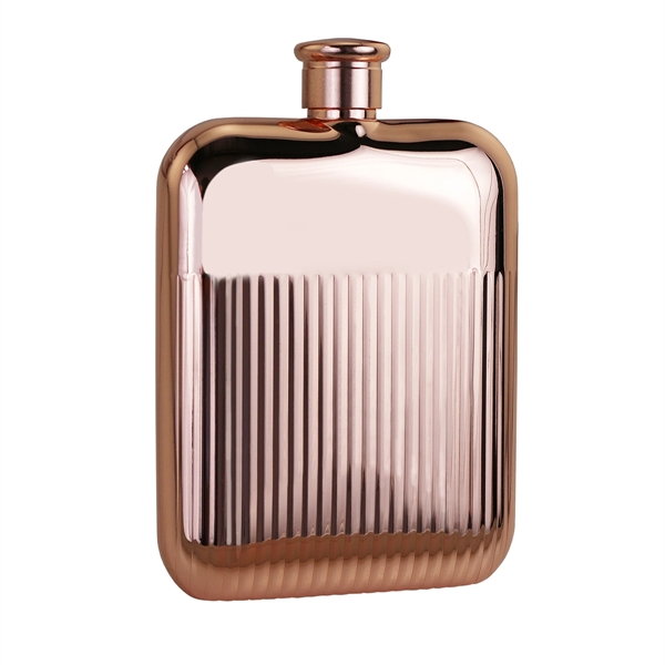 6 oz. stainless steel flask with vertical speed  lines.... from ASI 55450 Franmara Inc