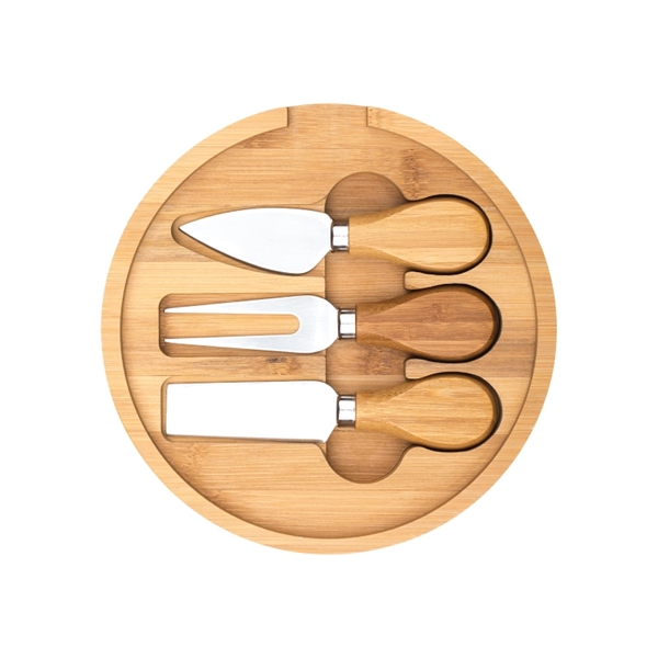 Mini bamboo cutting board set with a pointed tip cheese knife,... from ASI 57655 STOPNGO Line