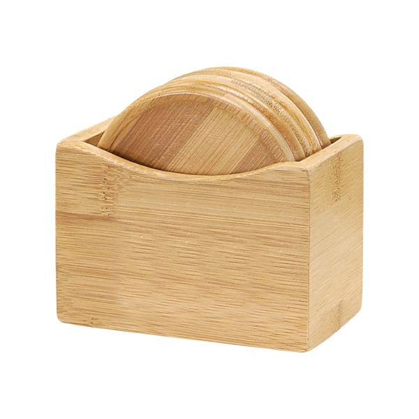 5-piece coaster set made of sustainable, eco-friendly bamboo with a coaster... from ASI 57655 STOPNGO Line