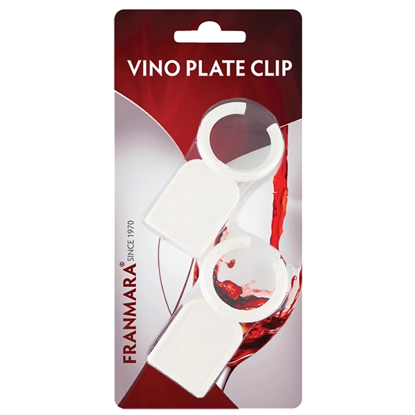 Customizable set of two 3 1/2" plastic clips attaches wine glass... from ASI 55450 Franmara Inc
