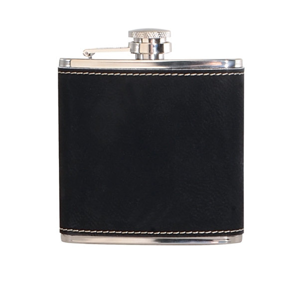 6 oz. hip flask made of leatherette-wrapped stainless steel with contrast... from ASI 57655 STOPNGO Line