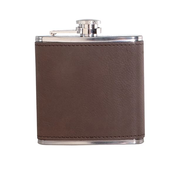 6 oz. hip flask made of leatherette-wrapped stainless steel with contrast... from ASI 57655 STOPNGO Line
