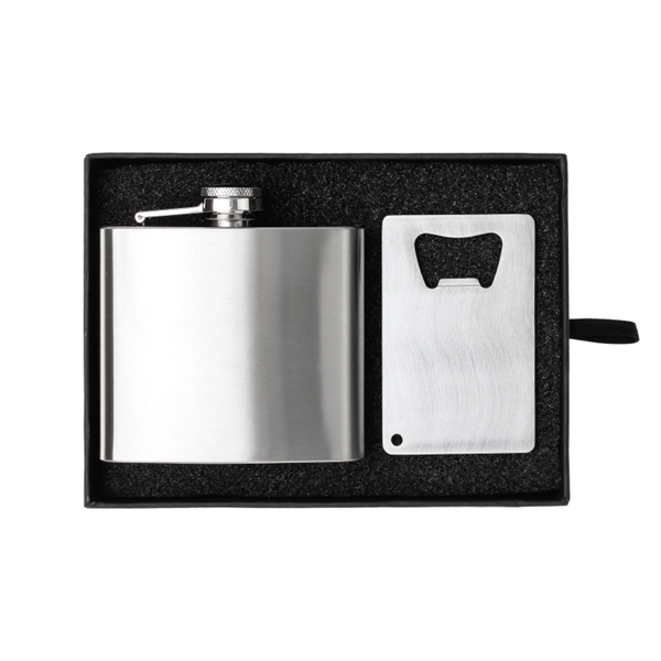 5 oz. flask and credit card man card bottle opener in... from ASI 57655 STOPNGO Line