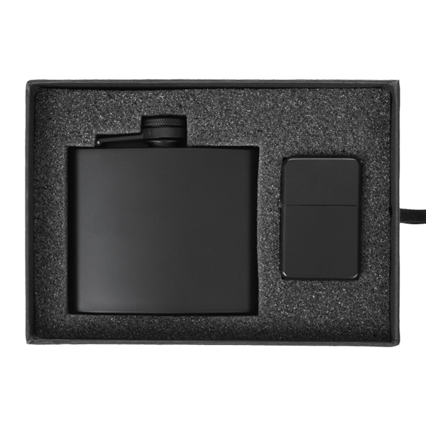 Gift set with a 5 oz. stainless steel flask and oil... from ASI 57655 STOPNGO Line