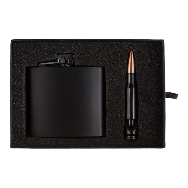 5 oz. flask and 30 caliber bullet bottle opener in a... from ASI 57655 STOPNGO Line