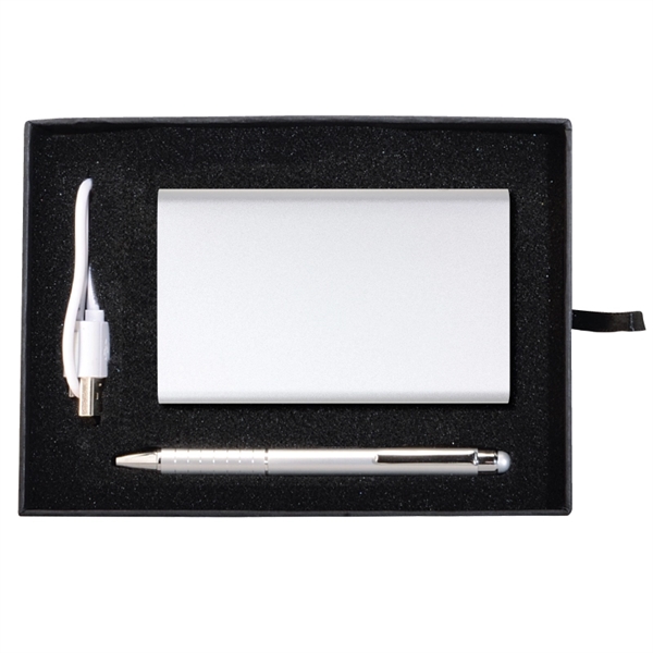 Gift set featuring a 4000 mAh power bank and stylus pen.... from ASI 57655 STOPNGO Line