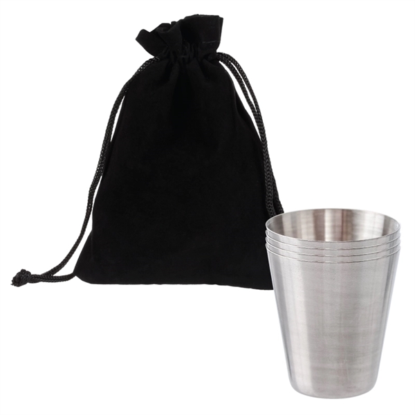 Four pack of 1 oz. shot glasses made of high-quality brushed... from ASI 57655 STOPNGO Line