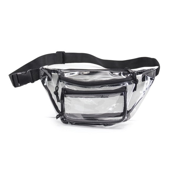 Clear vinyl PVC fanny pack with three zippered compartments and an... from ASI 57655 STOPNGO Line