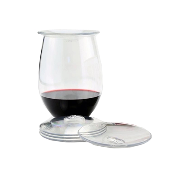 Wine glass lid lets you swirl and aerate wine in the... from ASI 55450 Franmara Inc