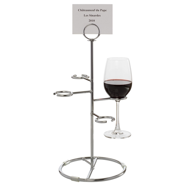 Deluxe tiered flight holder holds four stemware wine glasses at tiered... from ASI 55450 Franmara Inc