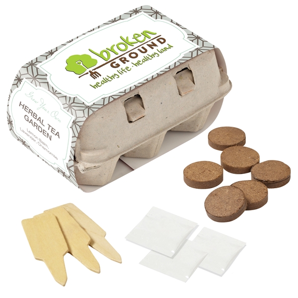 Egg carton garden kit includes seeds, soil and three wooden plant... from ASI 63549 Jornik Manufacturing Corp / Jornik