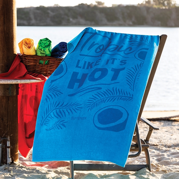28" x 58" beach towel made of 100% ring spun cotton,... from ASI 90913 Terry Town
