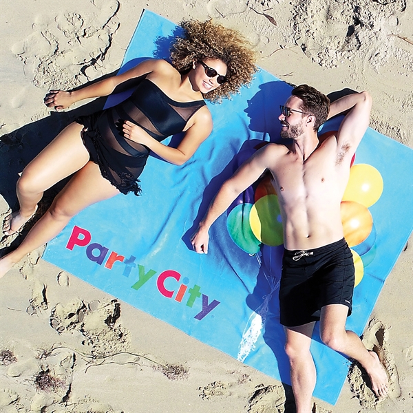 60" x 72" subli-plush velour beach towel features a sheared microfiber... from ASI 90913 Terry Town