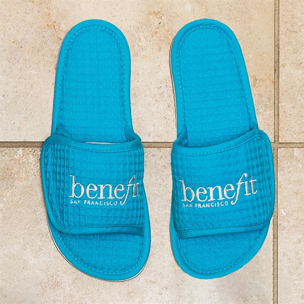 Waffle weave open toe slippers with hook and loop closure.... from ASI 90913 Terry Town