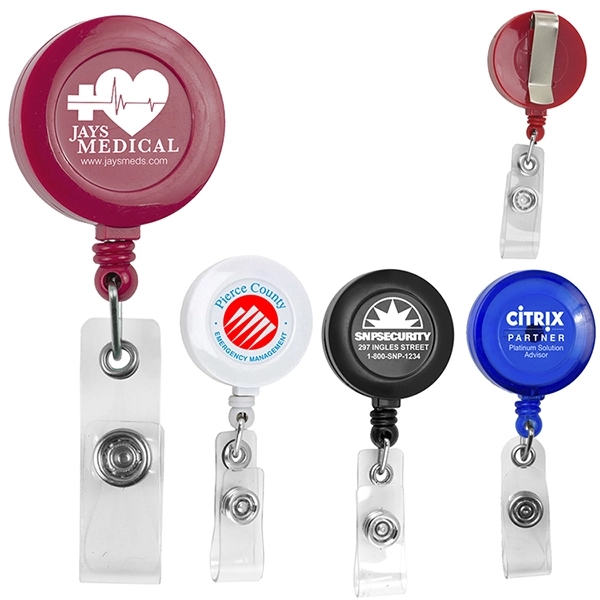 Retractable 30" badge reel with metal slip clip backing.... from ASI 62660 Innovation Line