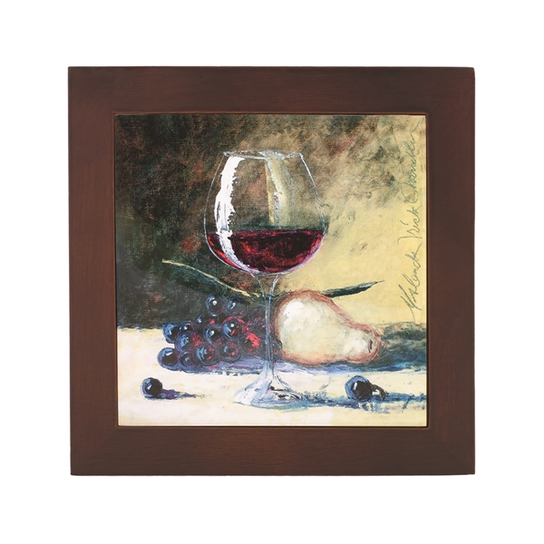 Ceramic trivet art image of a wine glass and fruit doubles... from ASI 55450 Franmara Inc