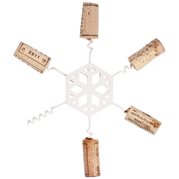 Snowflake-shaped 6 3/8" white enamel cork trivet to protect counter surfaces... from ASI 55450 Franmara Inc