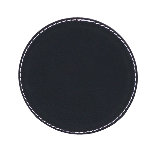 Round leatherette coaster, 3 3/4" diameter.... from ASI 55450 Franmara Inc