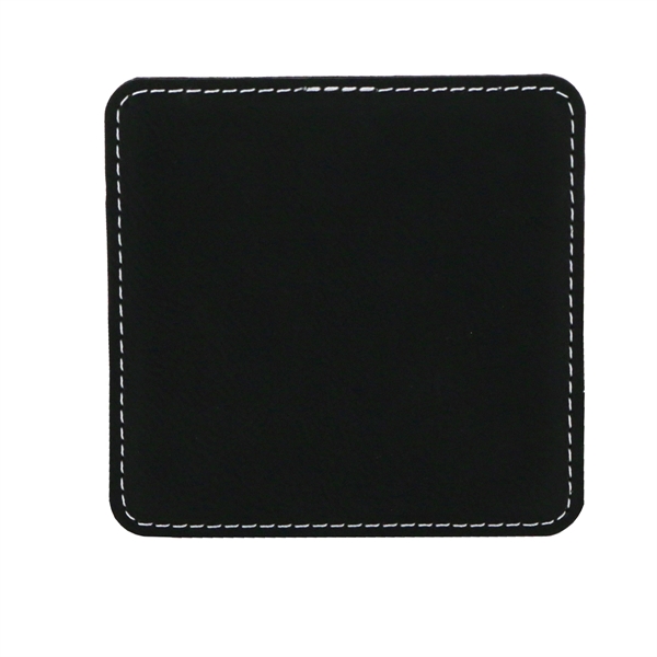 Square leatherette coaster, 3 7/8" x 3 7/8".... from ASI 55450 Franmara Inc