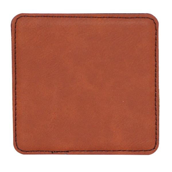 Square leatherette coaster, 3 7/8" x 3 7/8".... from ASI 55450 Franmara Inc