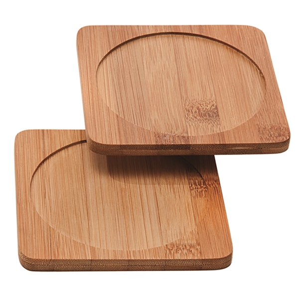Bamboo wine bottle or glass coaster. 4 1/2" square.... from ASI 55450 Franmara Inc