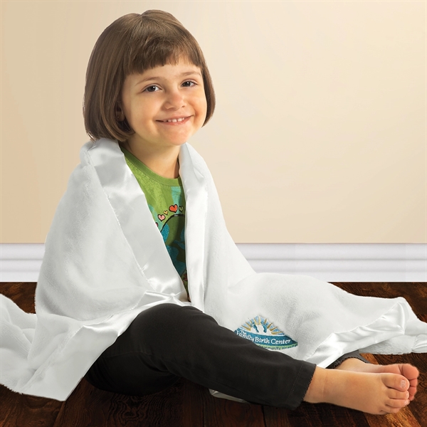 30" x 40" satin trim fleece baby blanket.... from ASI 90913 Terry Town