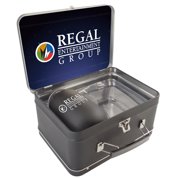 8" x 6" x 4" matte black retro lunchbox with 12... from ASI 90807 Tekweld