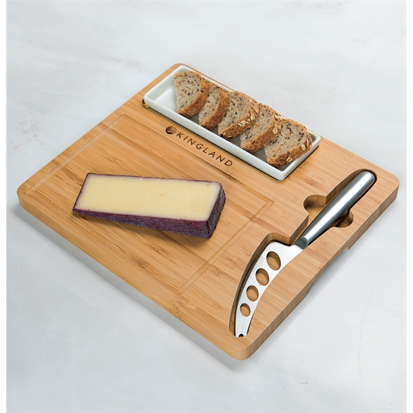 Bamboo cheese server set, with knife, cracker dish and cutting board.... from ASI 99030 Zipline / Zipline®