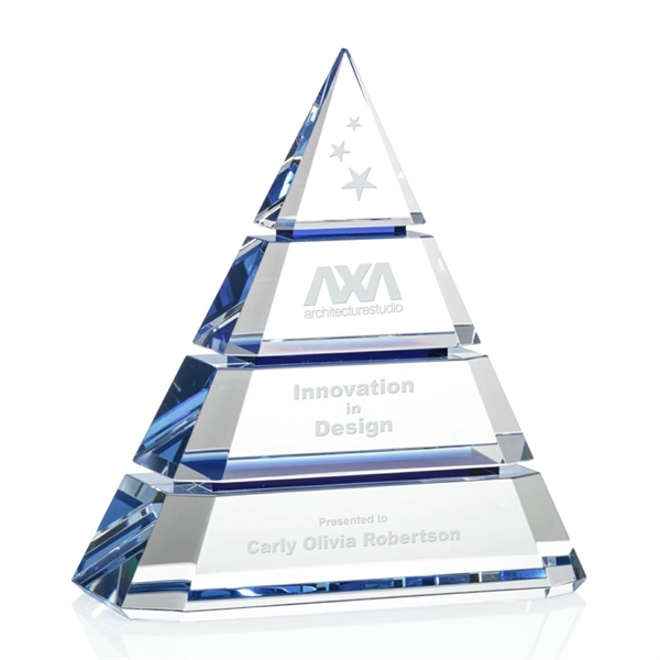 Clear and blue optical crystal pyramid shape award.... from ASI 84592 St Regis Group / St Regis